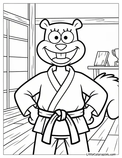 Sandy Showing Black Belt Coloring Page