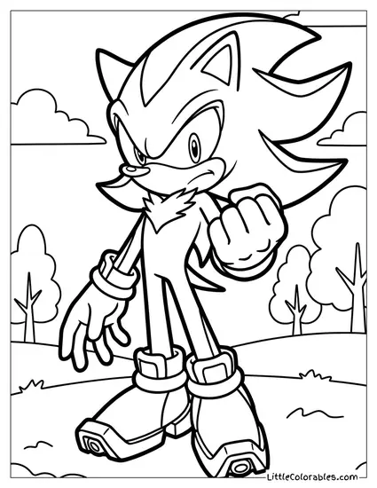 Shadow Clenching His Fist Coloring Page