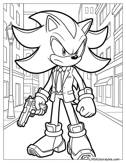 Shadow Dressed as John Wick in a Suit Coloring Page