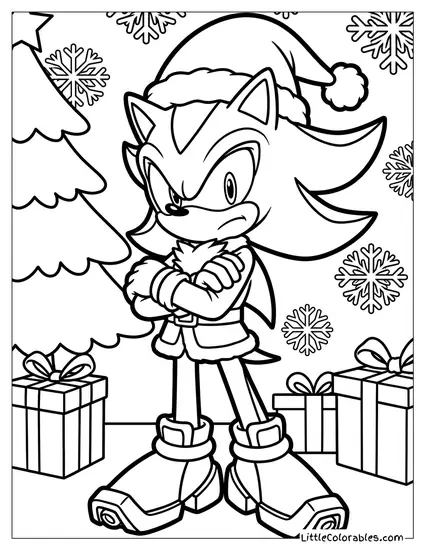 Shadow Dressed as Santa Claus Looking Annoyed Coloring Page