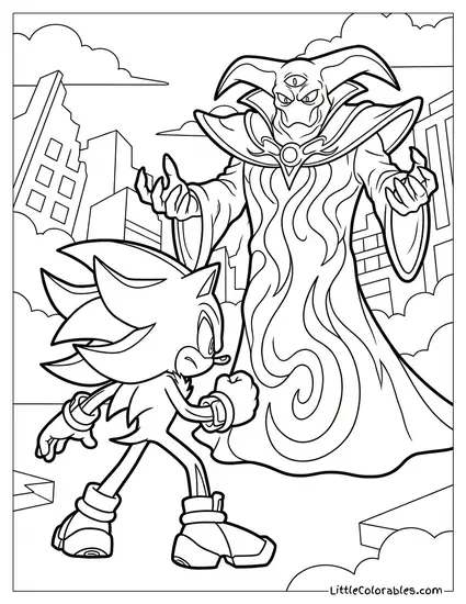Shadow Facing Off Against Black Doom Coloring Page