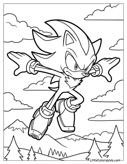 Shadow Gliding Through the Air Coloring Page