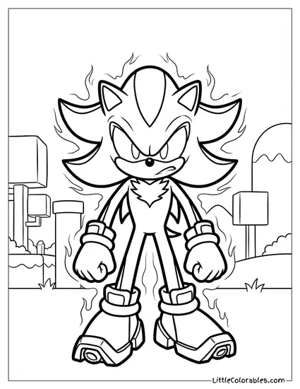 Shadow Looking Angry with Glowing Red Eyes Coloring Page