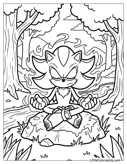 Shadow Meditating to Control His Anger Coloring Page