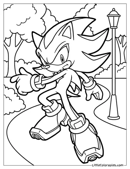 Shadow Skating with His Air Shoes Coloring Page