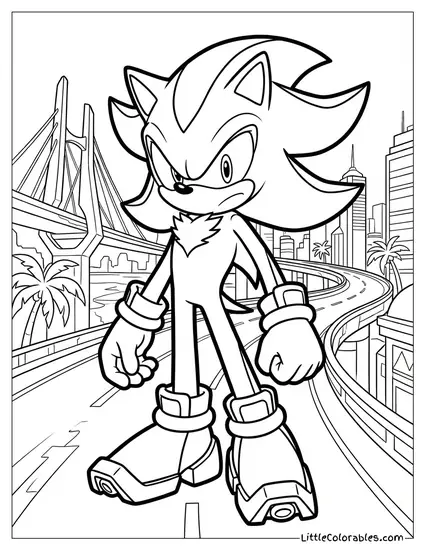 Shadow Standing in the Radical Highway Zone Coloring Page