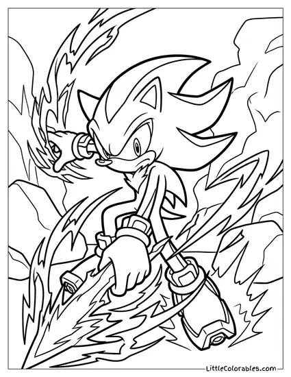 Shadow Using Chaos Spear Attack Coloring Page
