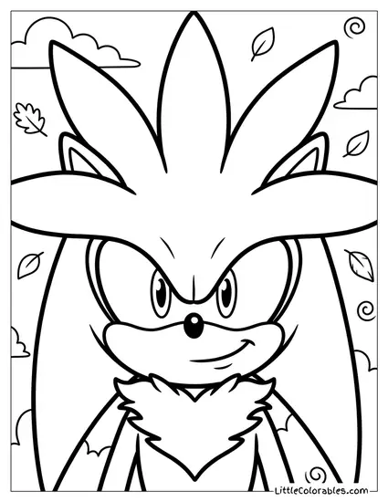 Silver the Hedgehog Smiling Warmly Coloring Page