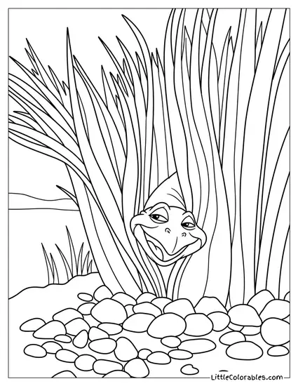 Spike Peeking From Tall Grass Coloring Page