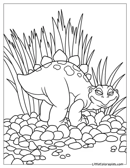 Spike Peeking Out Of Grass Coloring Page