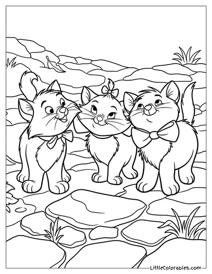 Toulouse Marie Berlioz Standing Together Coloring Page