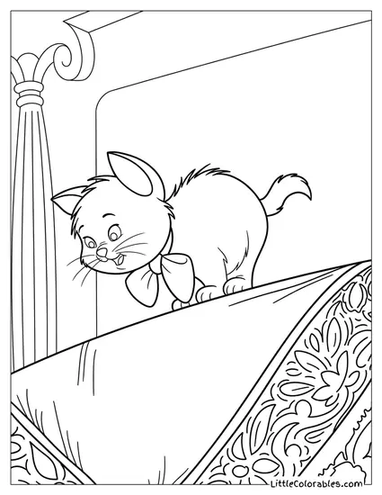 Toulouse On Table Looking Down The Aristocats Coloring Page
