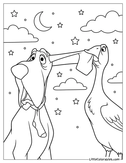 Towser And Lucy Looking Surprised Coloring Page