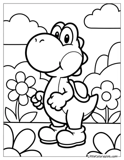 Yellow Yoshi Coloring Page