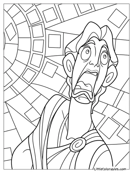 Young Hercules Looking Terrified Coloring Page