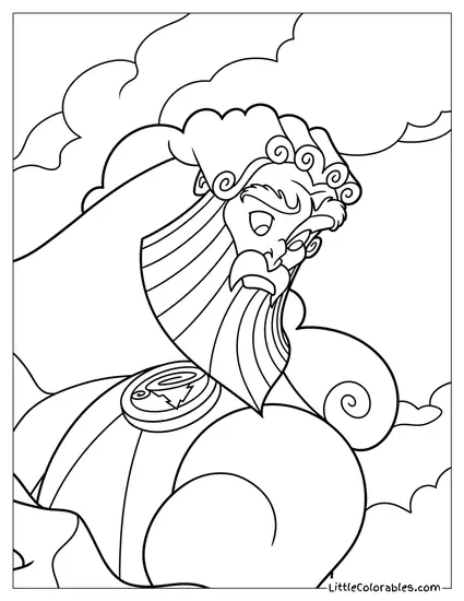 Zeus Among the Clouds Coloring Page