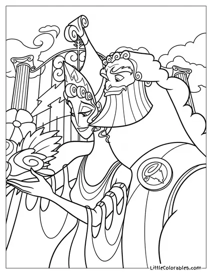 Zeus and Hera Together Coloring Page
