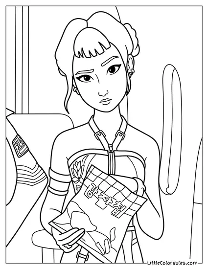 Zoey Cute Confused Coloring Page