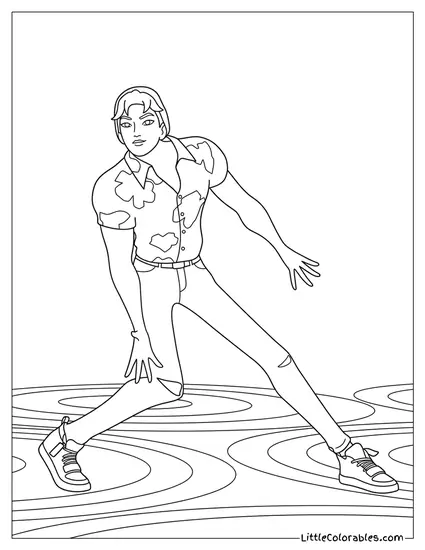 Abby Dancing on Swirl Floor Coloring Page