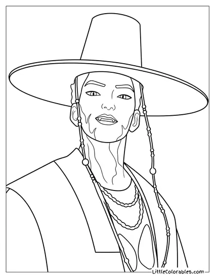Abby in Demon Form Wearing Necklaces Coloring Page