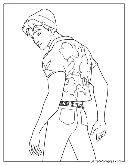 Abby Looking Over Shoulder Coloring Page