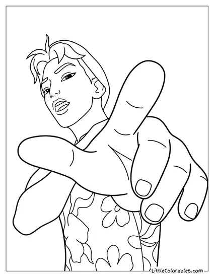 Abby Pointing Forward Coloring Page