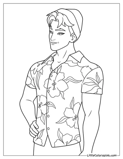 Abby Standing Straight and Smiling Coloring Page