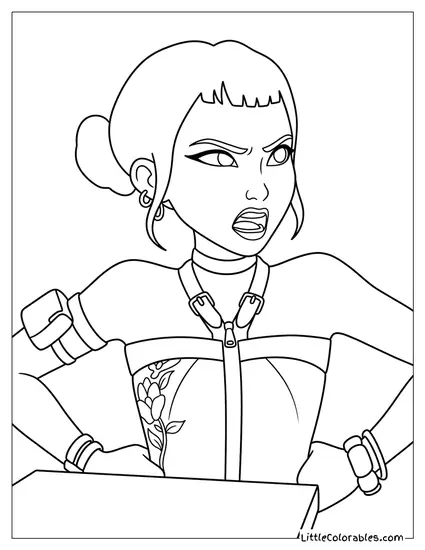 Angry With Hands on Hips Coloring Page