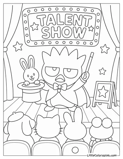 Badtz-Maru in a Talent Show Doing an Unexpected Act Coloring Page
