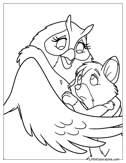 Big Mama Hugging Tod Coloring Page