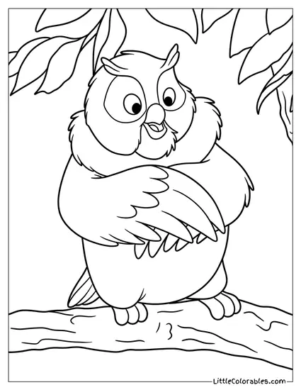 Big Mama on a Branch Coloring Page