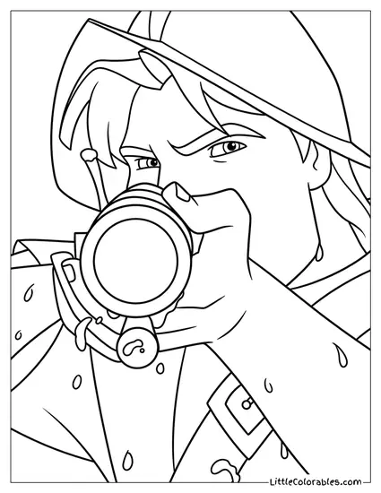 Captain John About to Shoot Coloring Page
