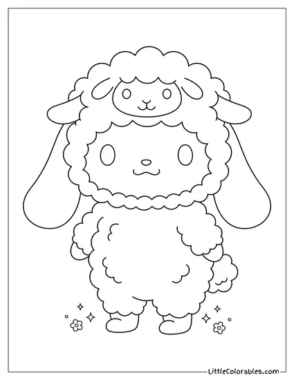 Cinnamoroll Wearing Sheep Costume Coloring Page