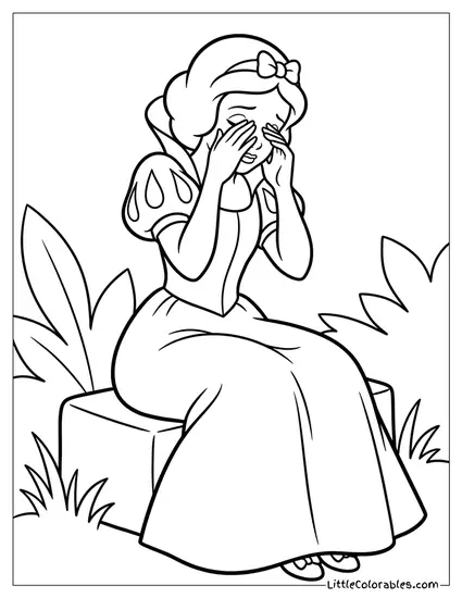 Crying With Hands Over Eyes Coloring Page