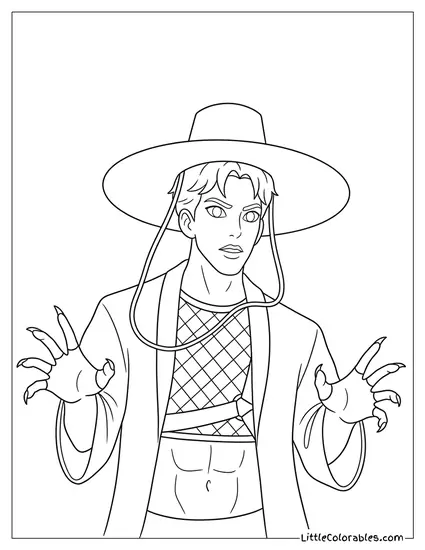 Demon Abby Showing Claws Coloring Page