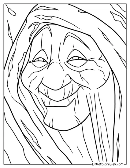 Grandmother Willow Smiling Coloring Page