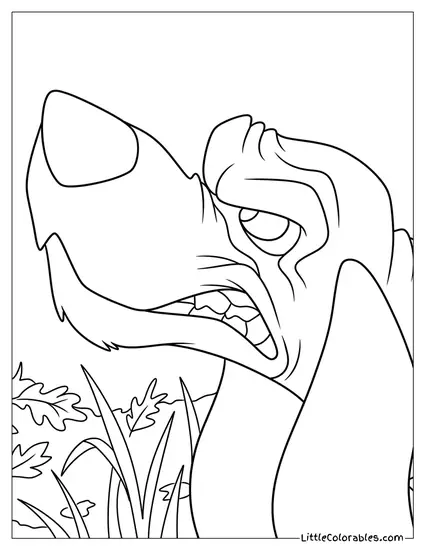 Kurt Russell Growling in the Grass Coloring Page