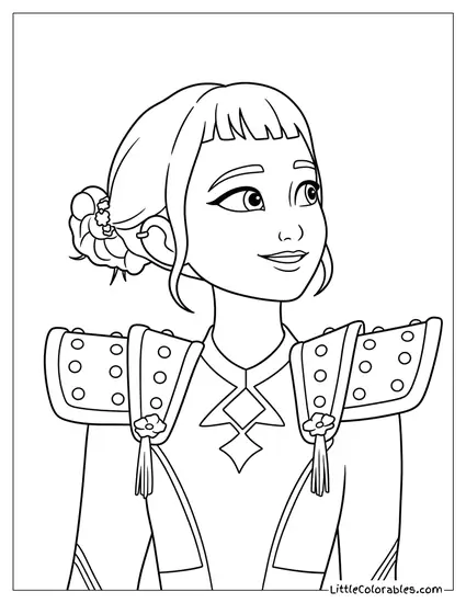 Looking Up and Smiling Coloring Page
