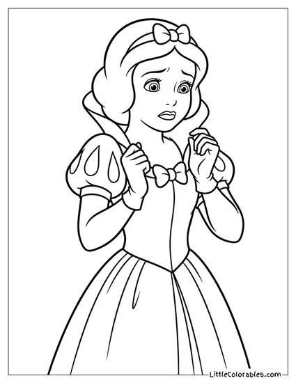 Looking Worried and Scared Coloring Page