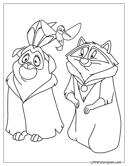 Meeko and Flit with Percy Coloring Page
