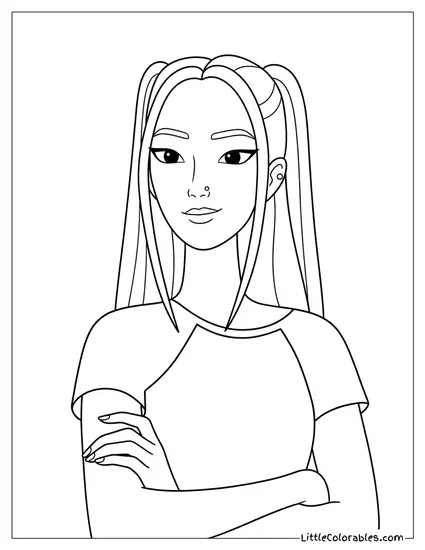Mira Arms Crossed Coloring Page