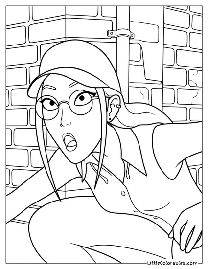 Mira Crouching in Alley Coloring Page
