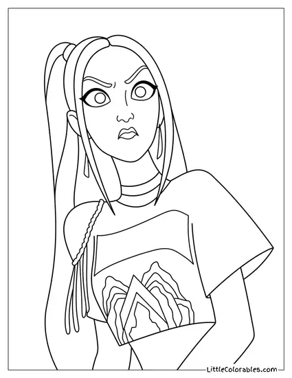 Mira Looking Annoyed With Mountain Shirt Coloring Page