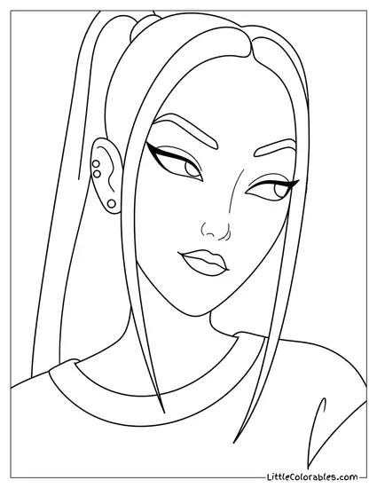 Mira Looking Away Coloring Page