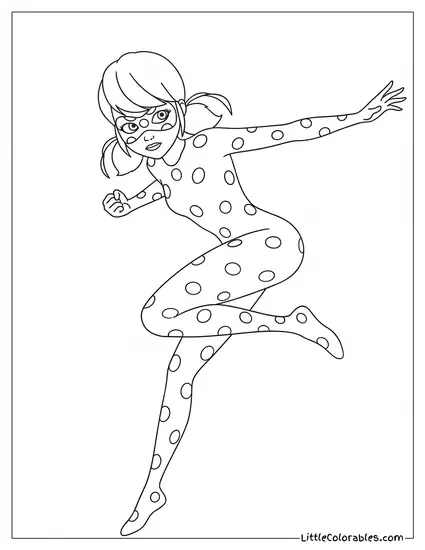 Miraculous Ladybug About to Attack Coloring Page