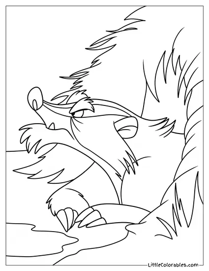 Mr Digger Looking Out of His Burrow Coloring Page