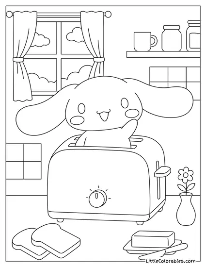 Popping Out of Toaster Coloring Page