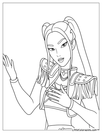 Posing and Smiling Coloring Page