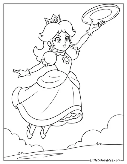 Princess Daisy Holding a Plate Coloring Page