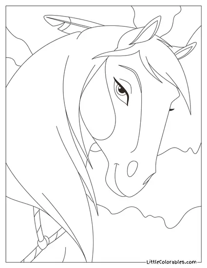 Rain Horse From Spirit Looking Cute Coloring Page